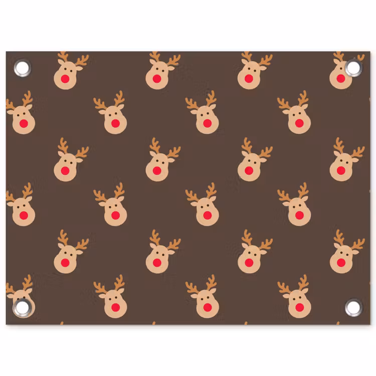 Tuinposter - Kerst - Rendieren - Bruin — 1