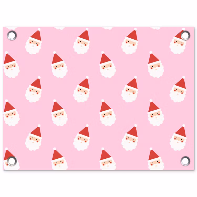 Tuinposter - Kerstman - Kerst - Roze — 1