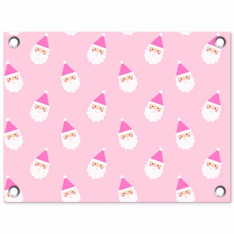 Tuinposter - Kerstman - Kerst - Roze - Pastel — 1