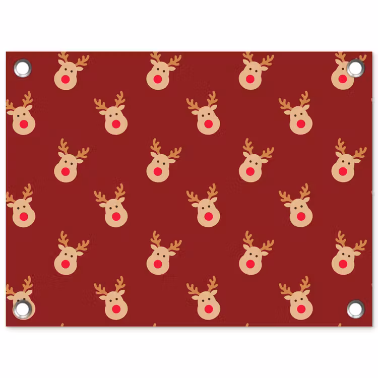 Tuinposter - Rendieren - Kerst - Rood - Bruin — 1