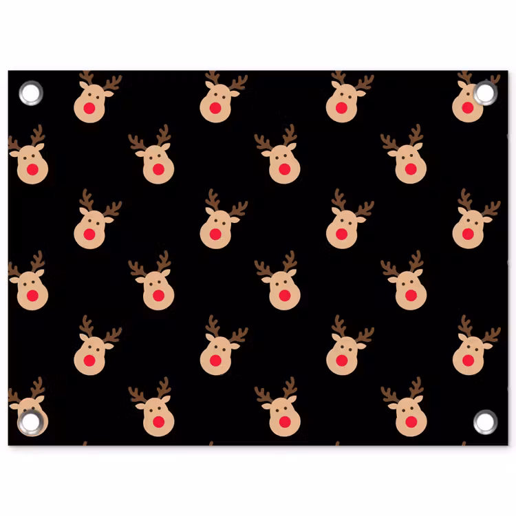 Tuinposter - Rendieren - Kerst - Zwart — 1