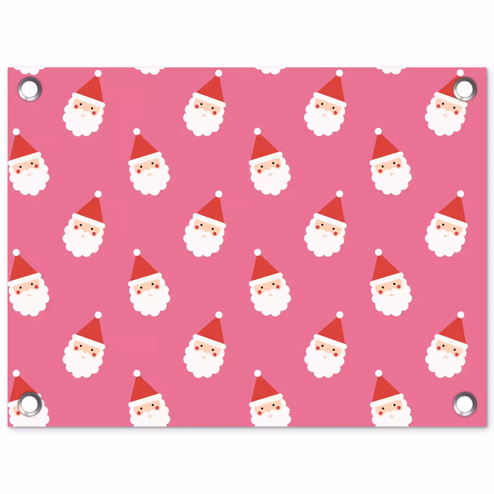 Tuinposter - Kerstman - Kerst - Rood - Roze — 1
