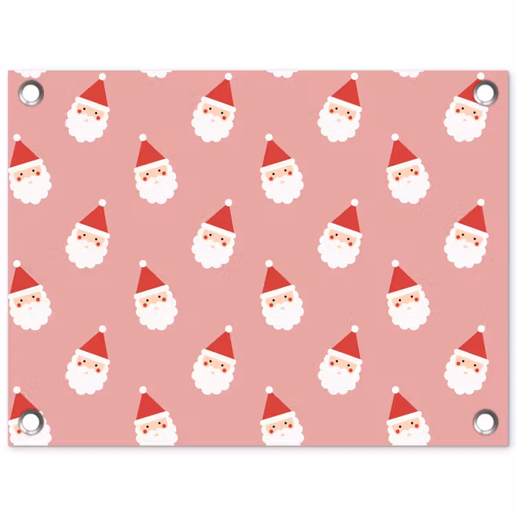 Tuinposter - Kerst - Kerstman - Roze — 1