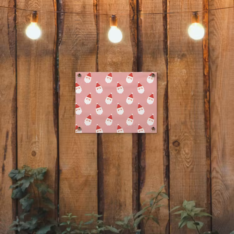 Tuinposter - Kerst - Kerstman - Roze — 2