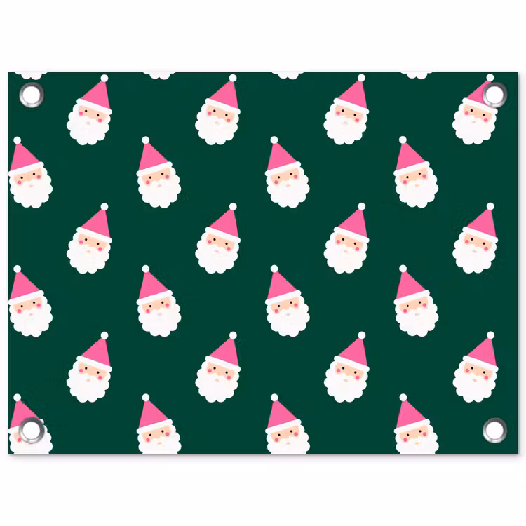Tuinposter - Kerstman - Kerst - Groen - Roze — 1