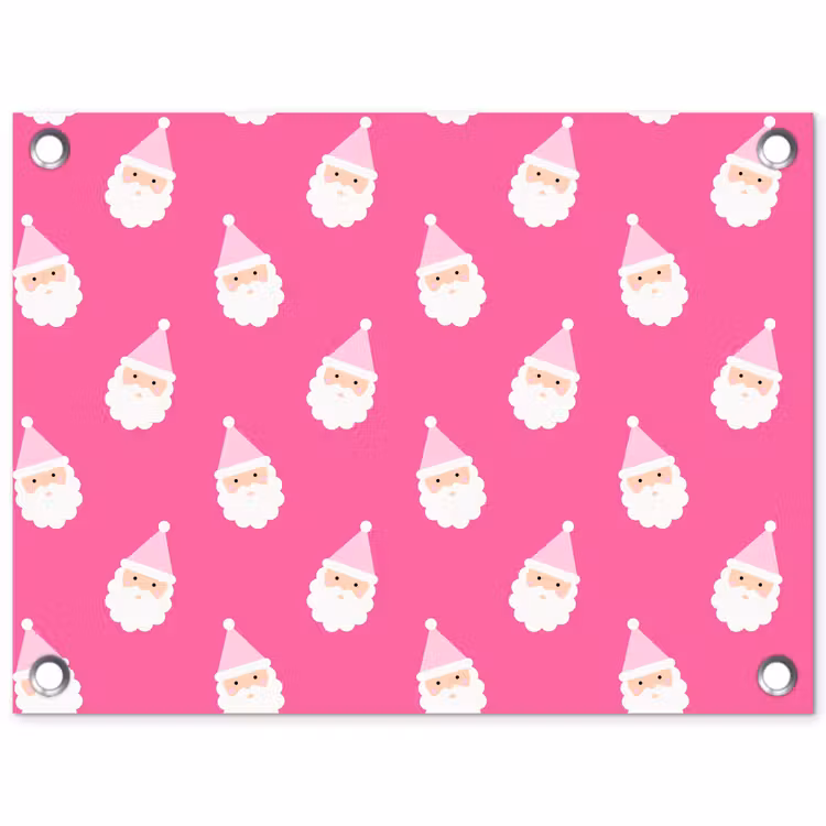 Tuinposter - Kerstman - Kerst - Neon - Roze — 1