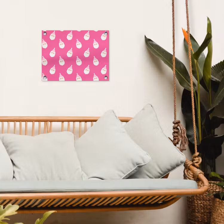 Tuinposter - Kerstman - Kerst - Neon - Roze — 5