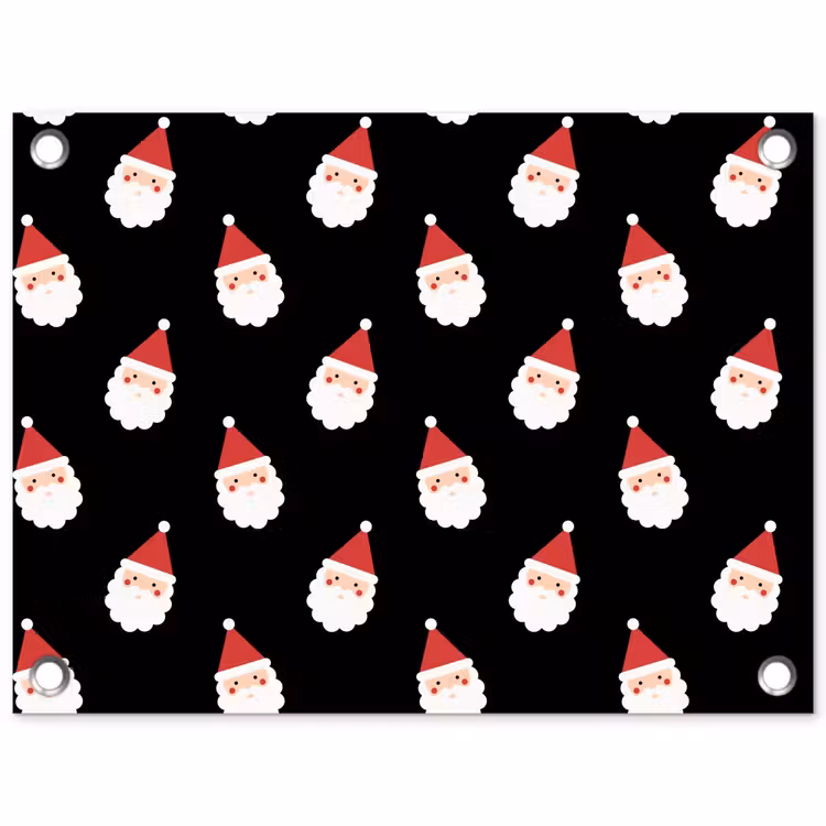 Tuinposter - Kerstman - Kerst - Zwart — 1