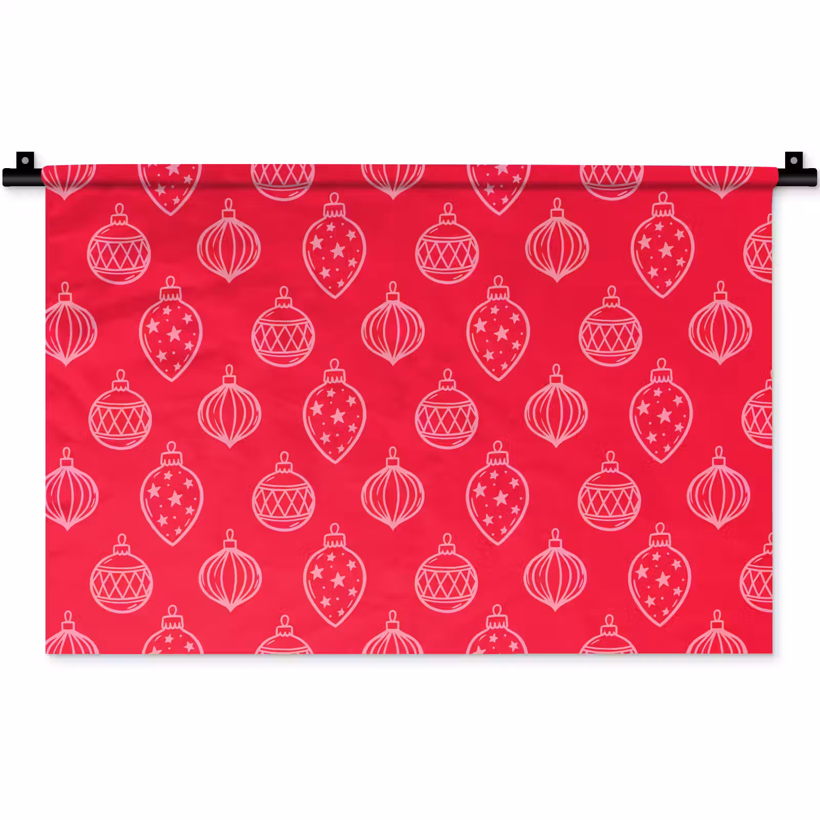 Wandkleed - Kerstbal - Rood - Roze — 1