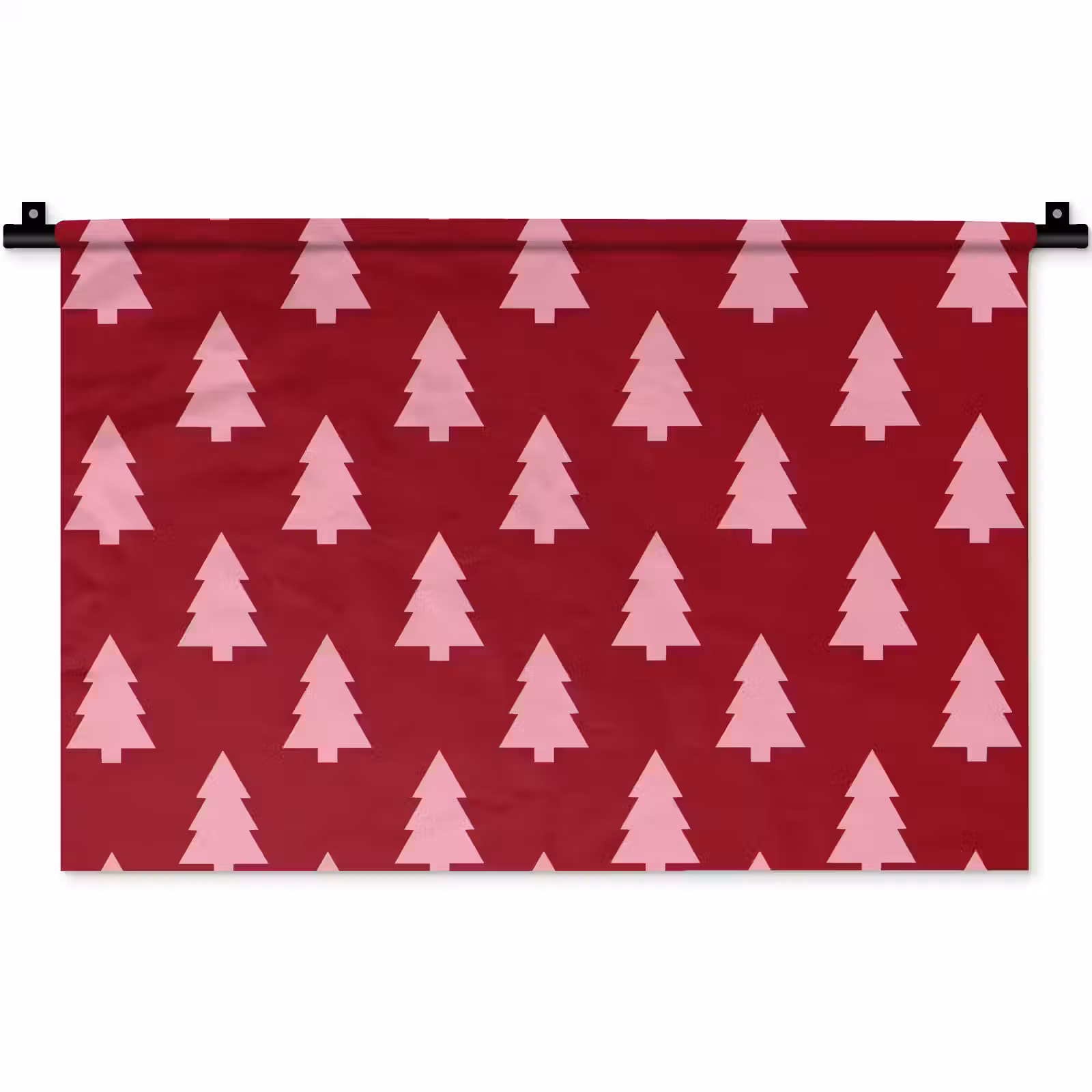 Wandkleed - Kerstboom - Burguny - Roze — 1
