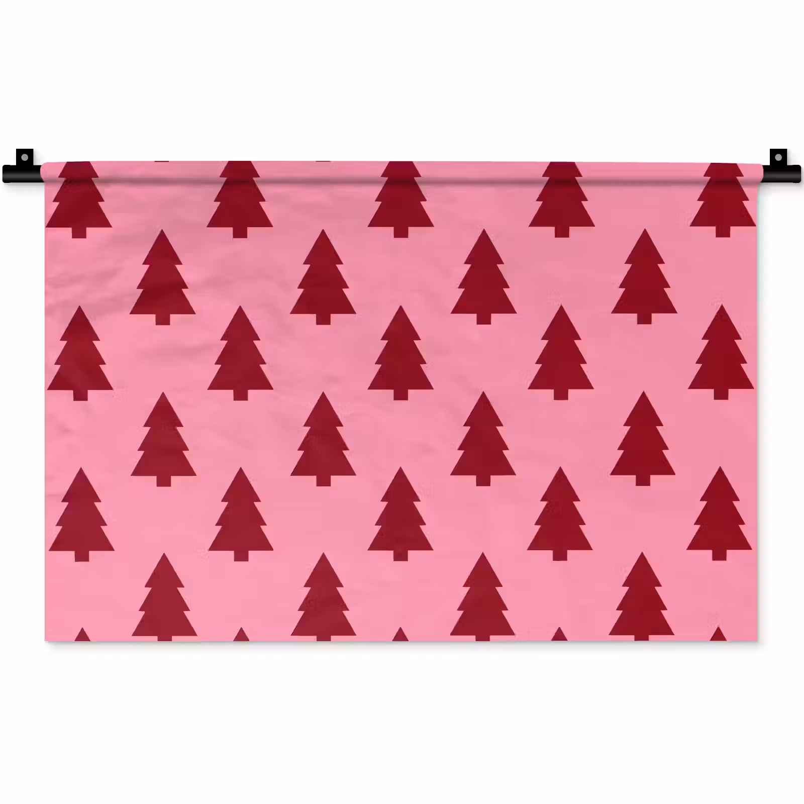 Wandkleed - Kerstboom - Rood - Roze — 1