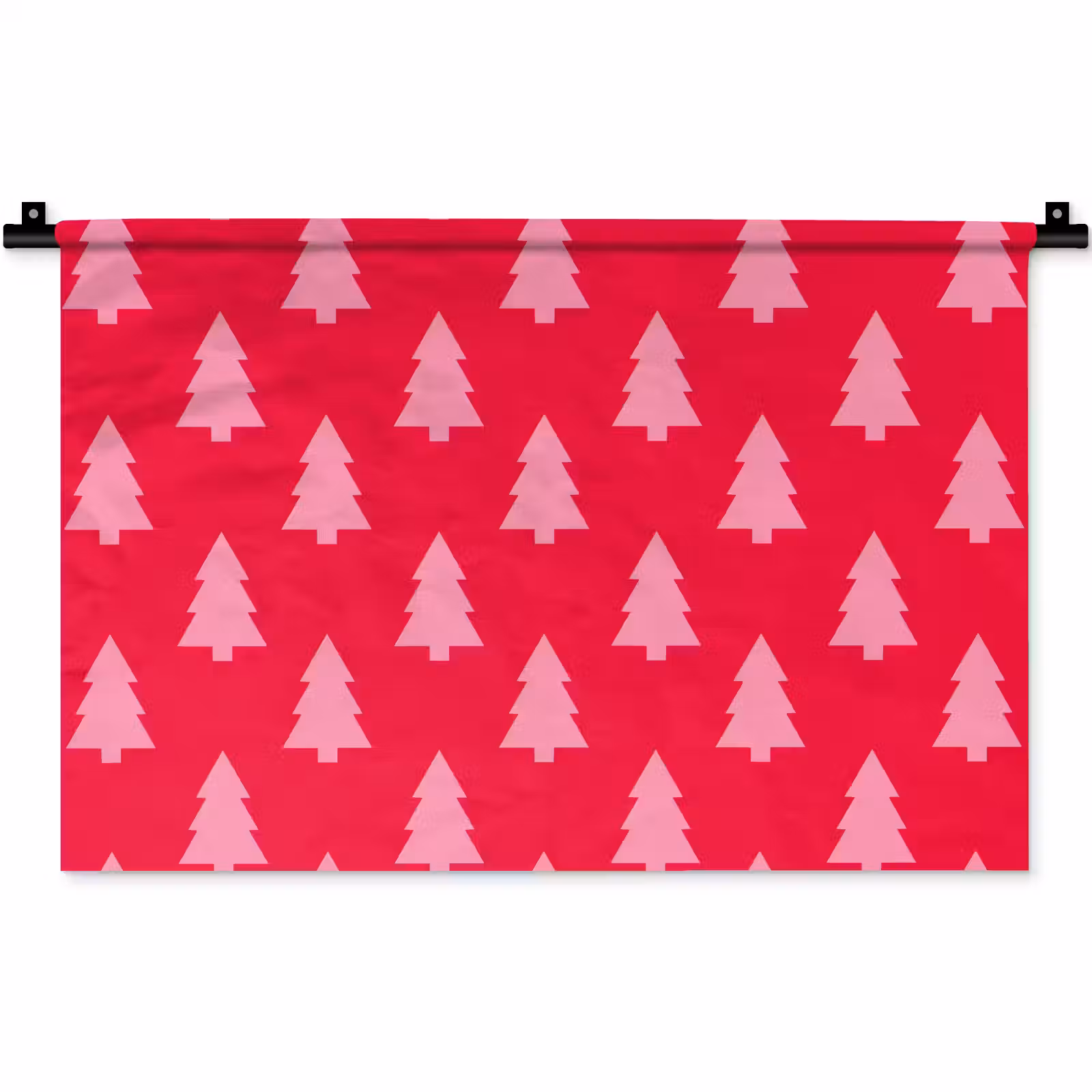Wandkleed - Kerstboom - Roze - Rood — 1