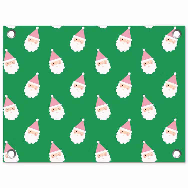 Tuinposter - Kerstman - Kerst - Roze - Groen — 1