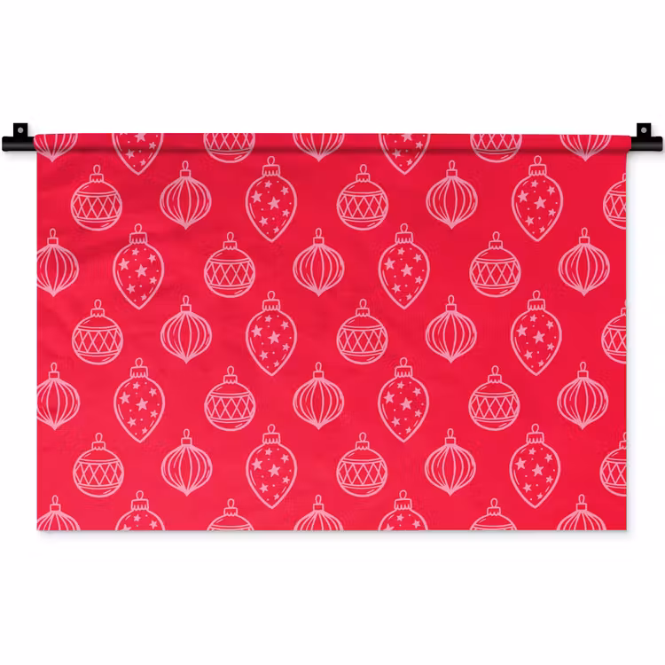 Wandkleed - Kerstbal - Rood - Roze — 1