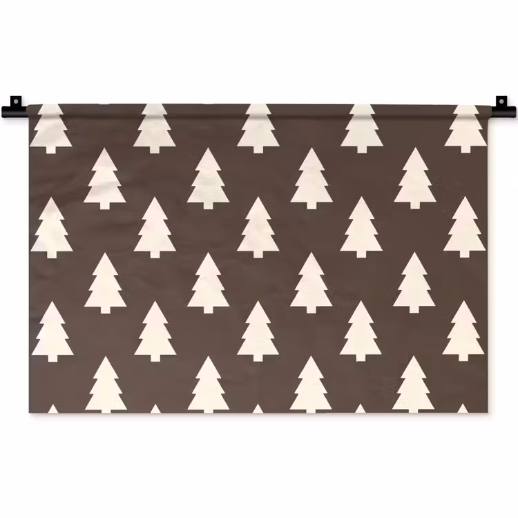 Wandkleed - Kerstboom - Grijs - Crème — 1
