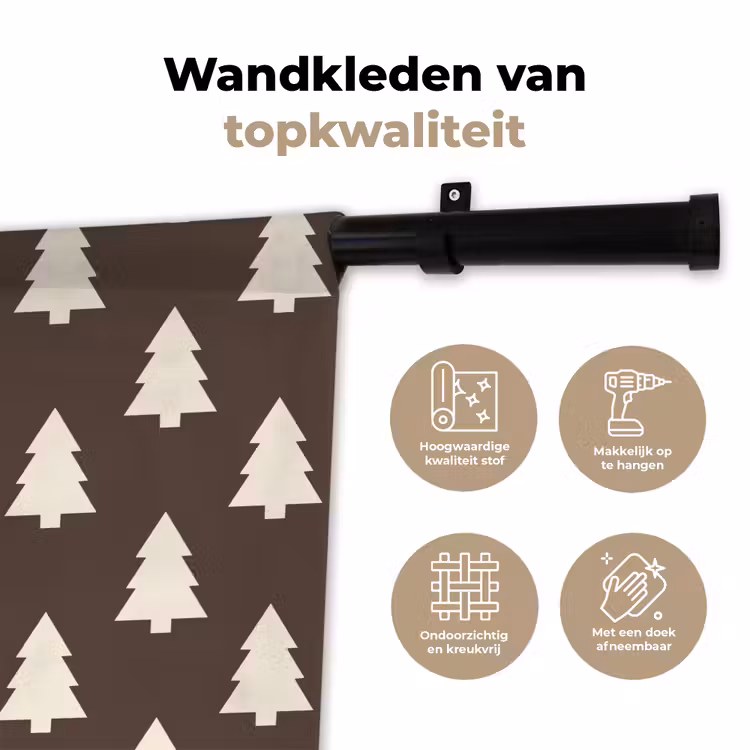 Wandkleed - Kerstboom - Grijs - Crème — 3