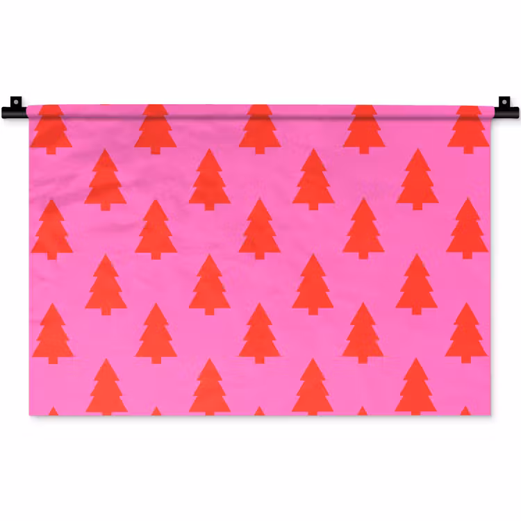 Wandkleed - Kerstboom - Rood - Neon — 1