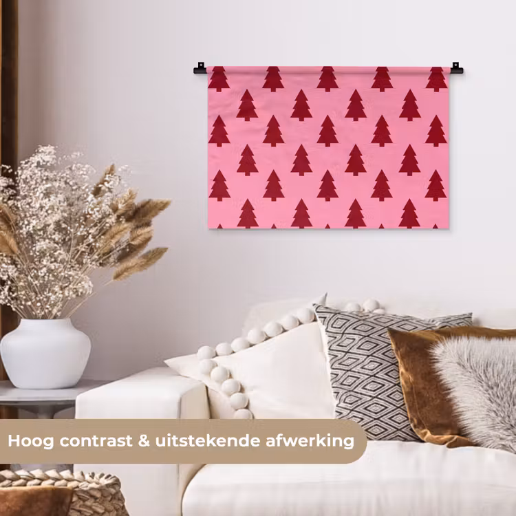Wandkleed - Kerstboom - Rood - Roze — 4