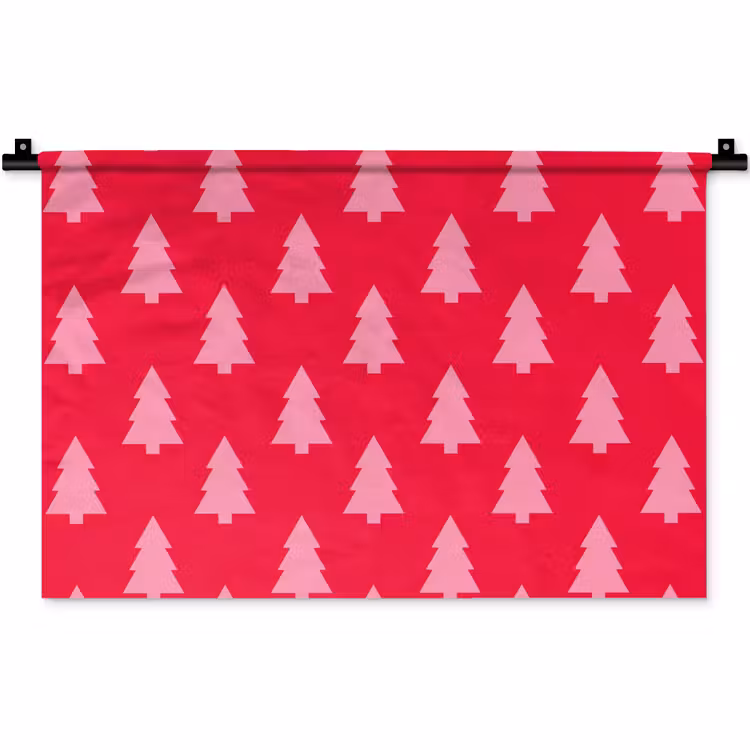 Wandkleed - Kerstboom - Roze - Rood — 1