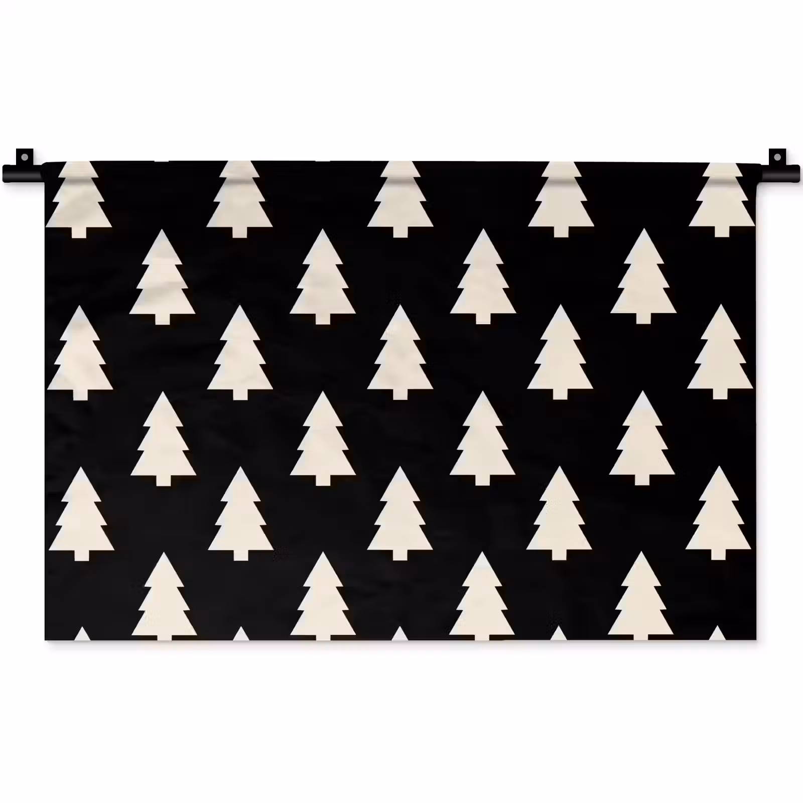 Wandkleed - Kerstboom - Zwart - Wit — 1