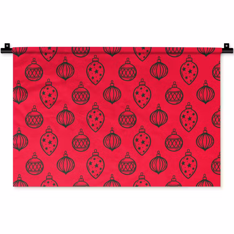 Wandkleed - Kerstbal - Groen - Rood — 1