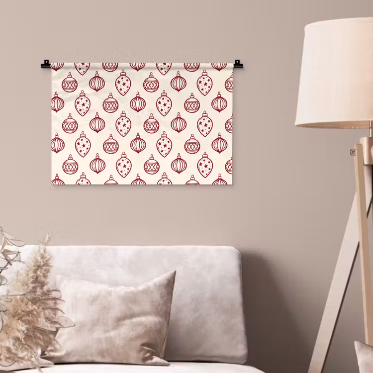 Wandkleed - Kerstbal - Rood - Kerst — 2