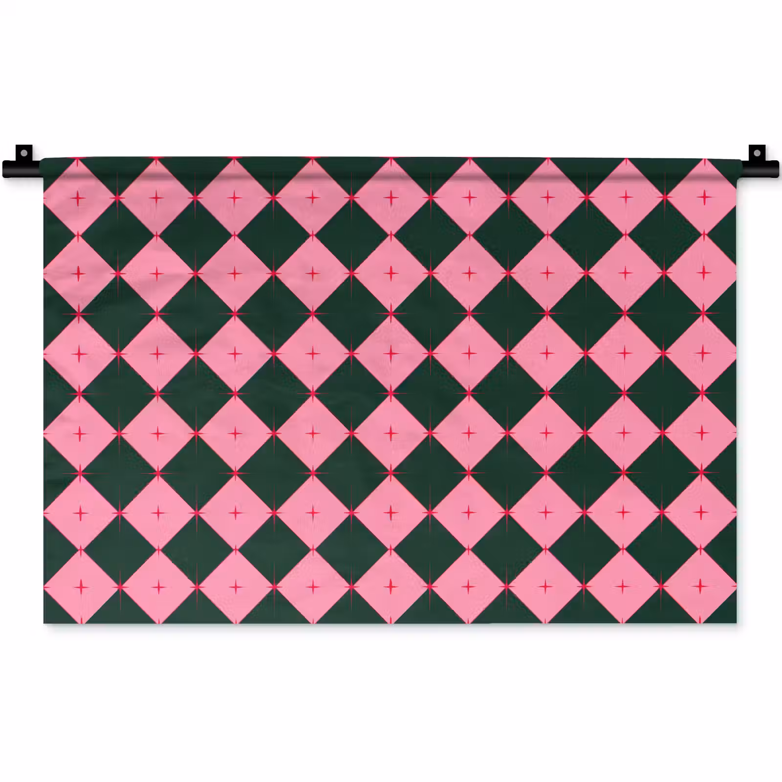 Wandkleed - Ster - Roze - Groen - Kerst — 1