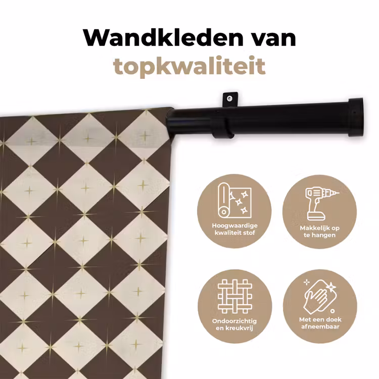Wandkleed - Ster - Bruin - Wit - Kerst — 3