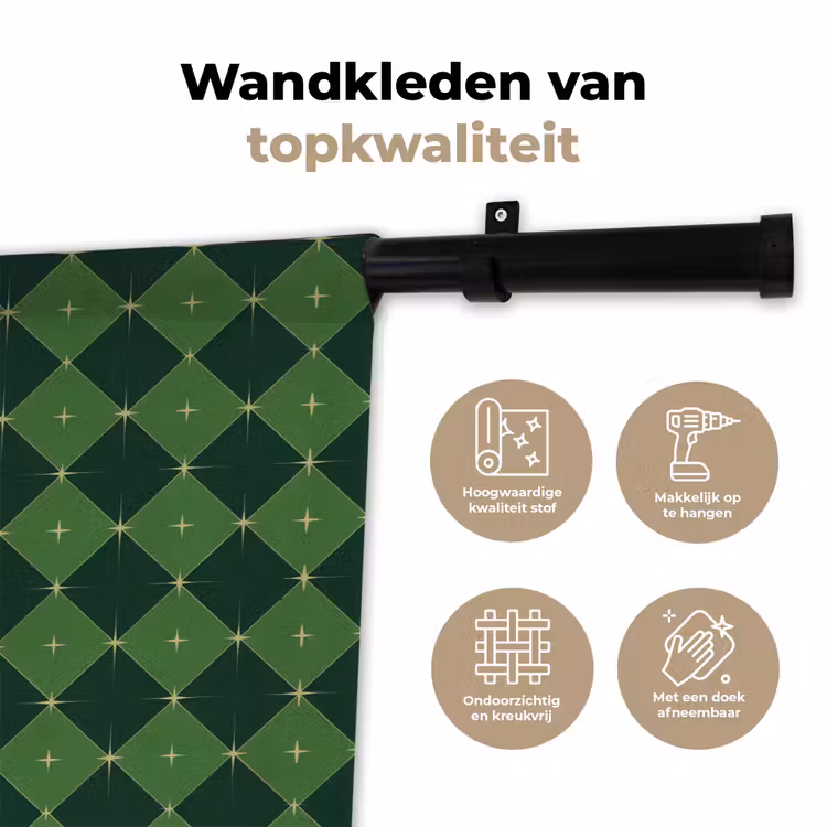 Wandkleed - Ster - Groen - Kerst — 3