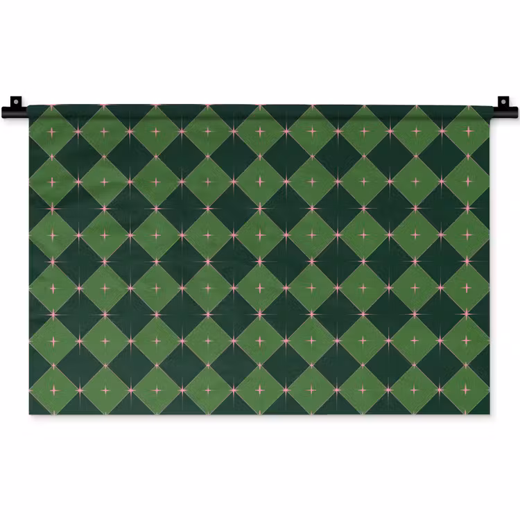 Wandkleed - Ster - Groen - Roze - Kerst — 1