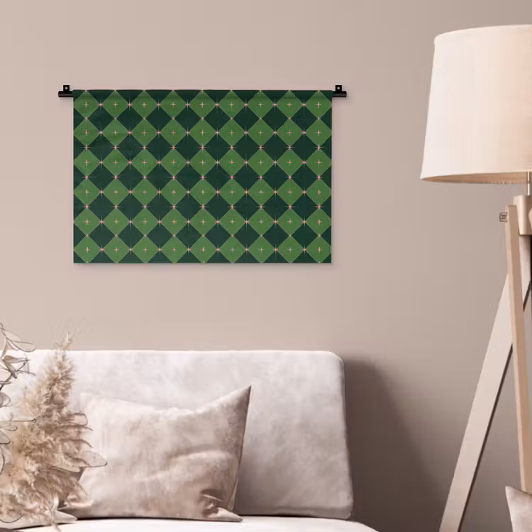 Wandkleed - Ster - Groen - Roze - Kerst — 2