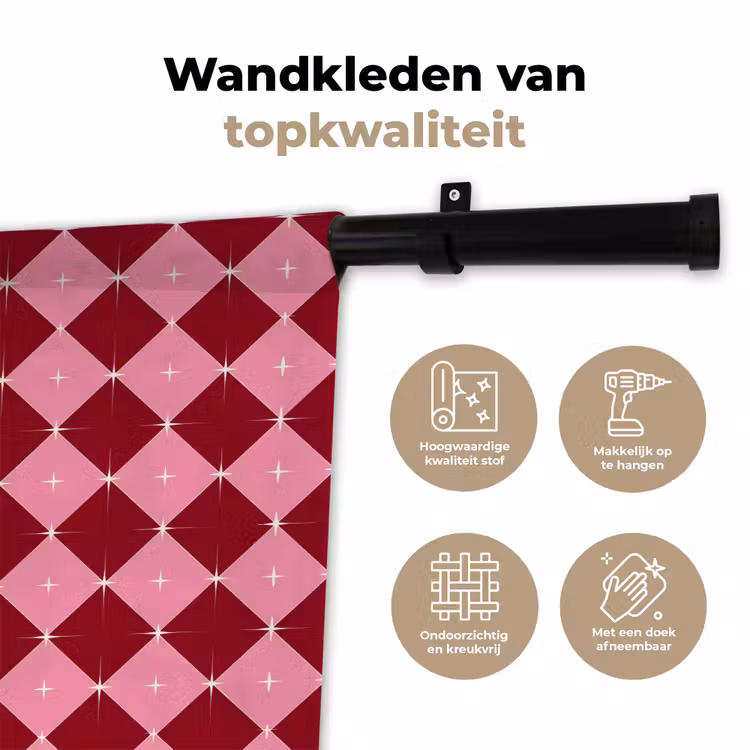 Wandkleed - Ster - Rood - Roze - Kerst — 3