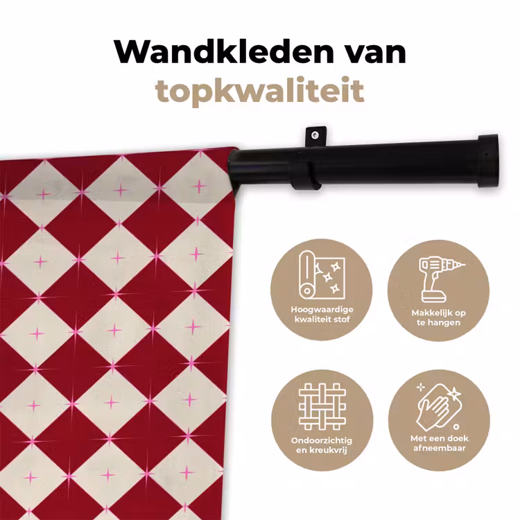 Wandkleed - Ster - Roze - Rood - Kerst — 3