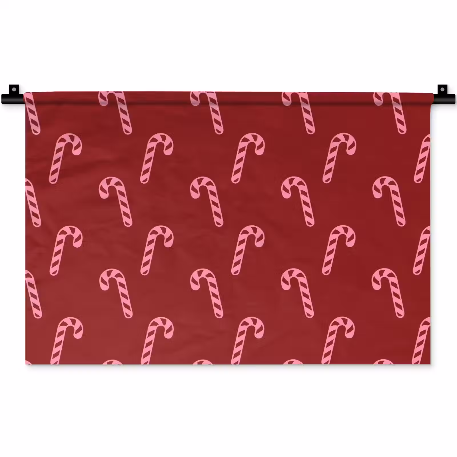 Wandkleed - Kerst - Burgundy - Roze - Zuurstok — 1