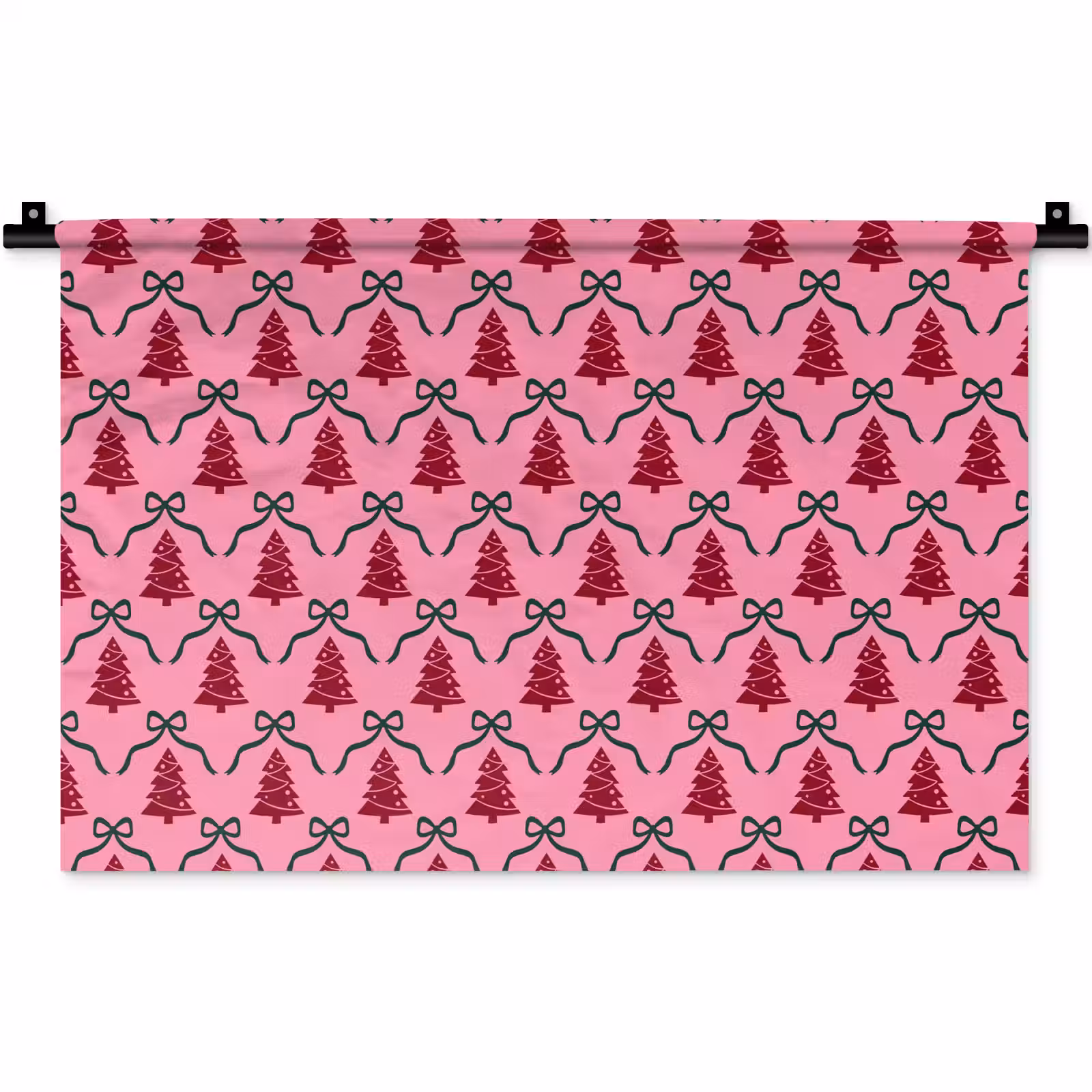 Wandkleed - Kerst - Rood - Groen - Strik — 1