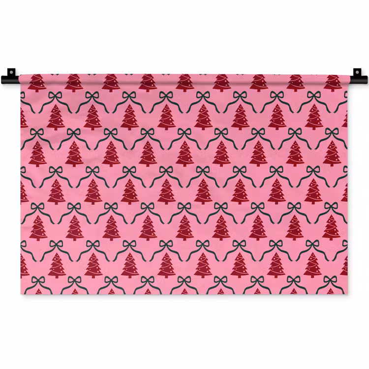 Wandkleed - Kerst - Rood - Groen - Strik — 1