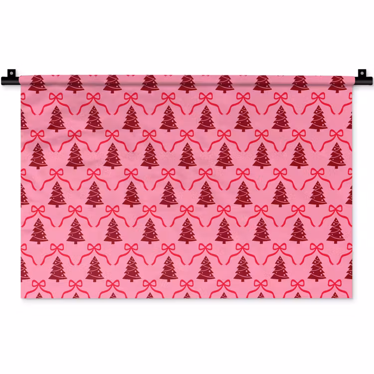 Wandkleed - Kerst - Rood - Roze - Strik — 1