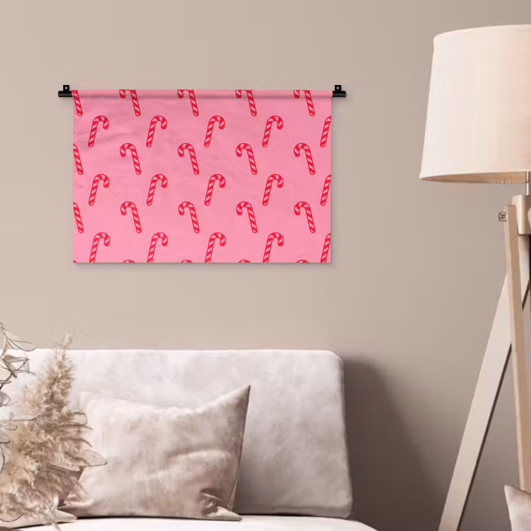 Wandkleed - Kerst - Rood - Roze - Zuurstok — 2