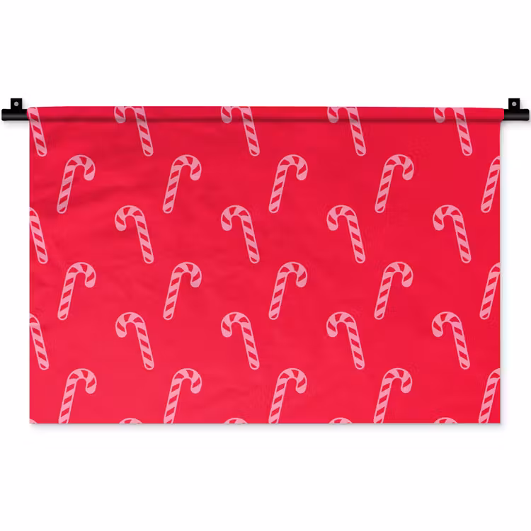 Wandkleed - Kerst - Roze - Rood - Zuurstok — 1
