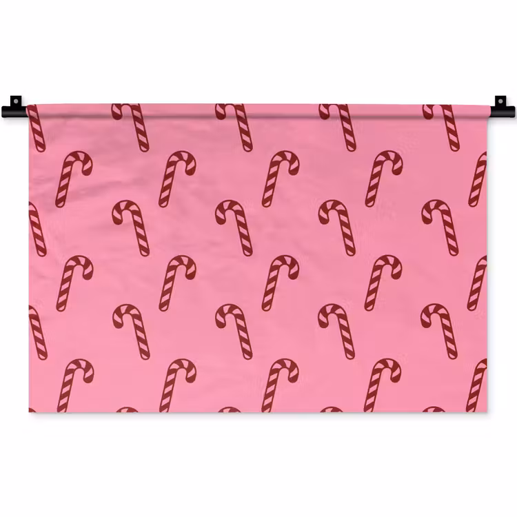 Wandkleed - Kerst - Roze - Zuurstok - Rood — 1