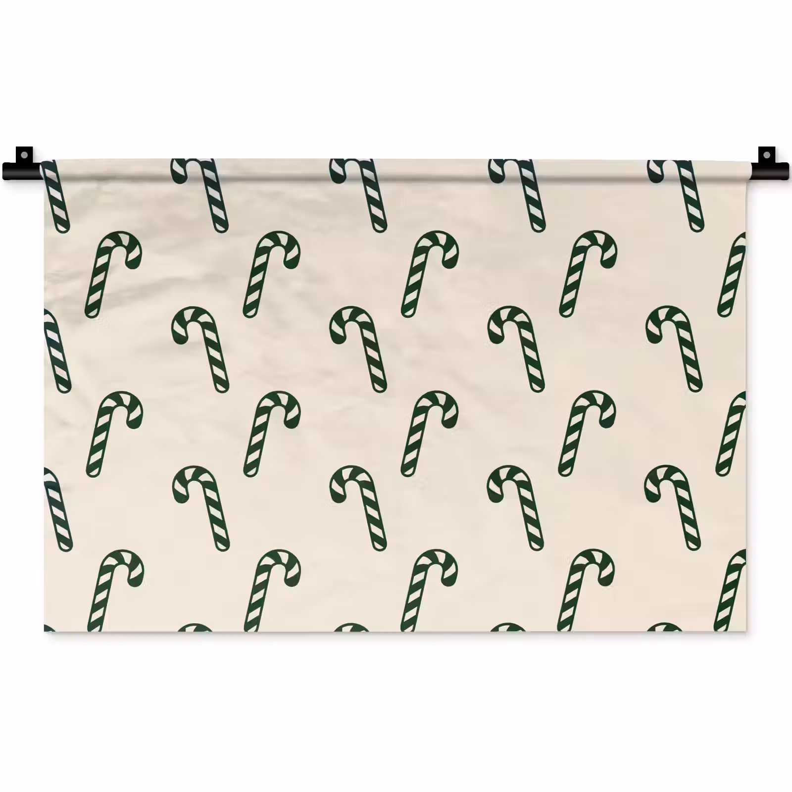 Wandkleed - Kerst - Groen - Crème - Zuurstok — 1
