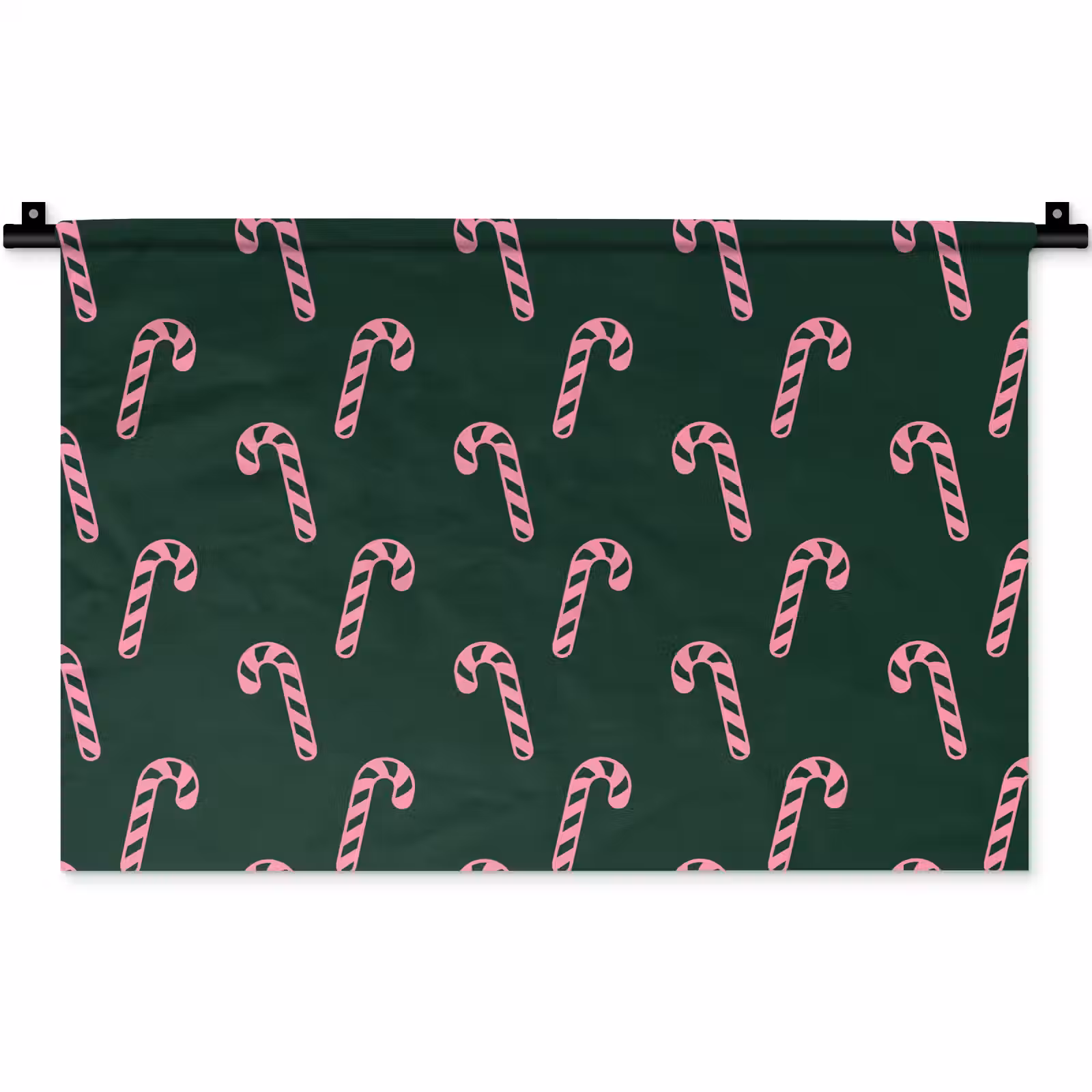 Wandkleed - Kerst - Roze - Groen - Zuurstok — 1