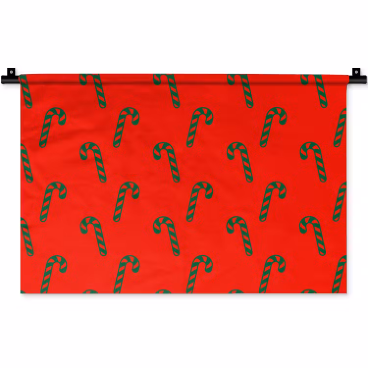 Wandkleed - Kerst - Rood - Groen - Zuurstok — 1