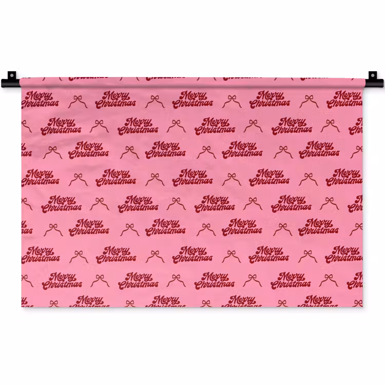 Wandkleed - Tekst - Roze - Rood - Strik — 1