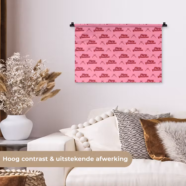 Wandkleed - Tekst - Roze - Rood - Strik — 4