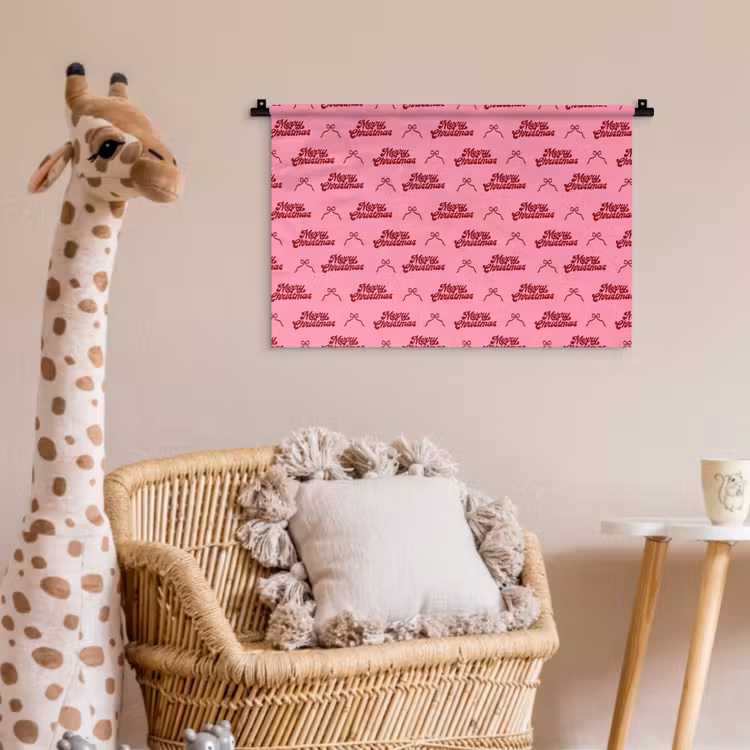 Wandkleed - Tekst - Roze - Rood - Strik — 5