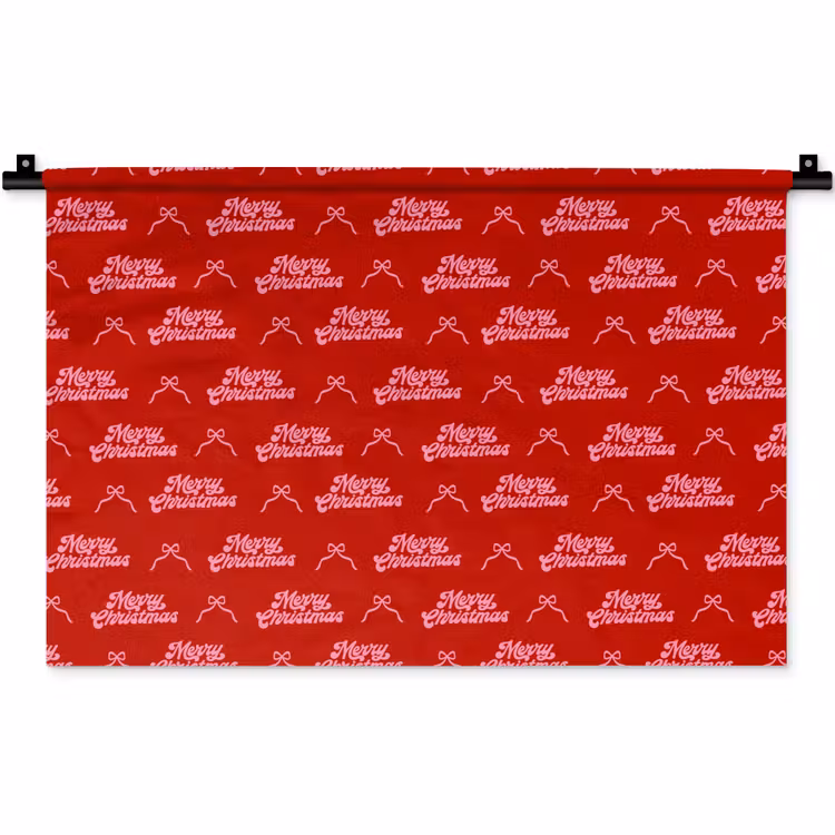 Wandkleed - Tekst - Strik - Roze - Rood — 1