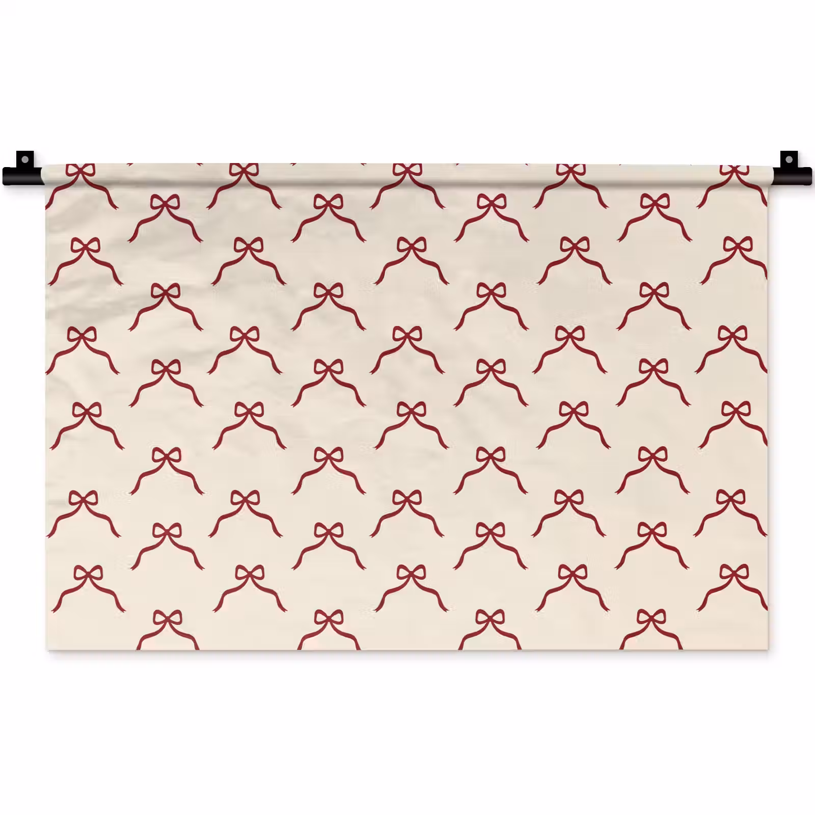 Wandkleed - Strik - Rood - Crème - Kerst — 1