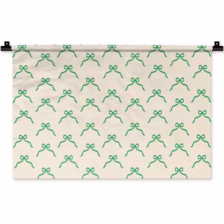 Wandkleed - Strik - Crème - Groen - Kerst — 1