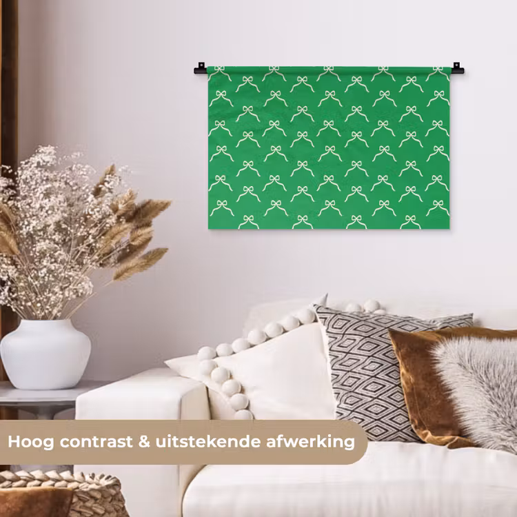 Wandkleed - Strik - Kerst - Groen - Wit — 4